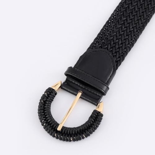 COTIM COYIN Braided Belt for Women Wide Woven Waist Belts with Chunky Buckle for Jeans Pants Dress3
