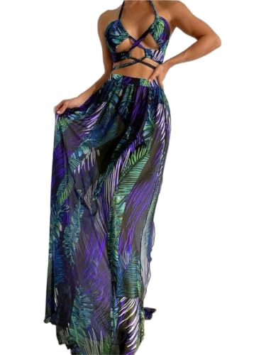 Jupe longue enveloppante et maillot de bain chic pour femme