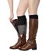 FAYBOX Women's Short Leg Warmer Crochet Boot Cover (Grey+Dark Grey)