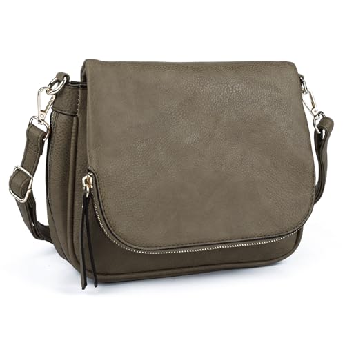 Image of Crossbody Bags for Women Small Pu Leather Over the Shoulder Purses and Flap Cross Body Handbags with Multi Pockets