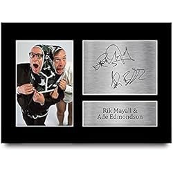 HWC Trading Bottom A4 Sin Marco Regalo De Visualización De Fotos De Impresión De Imagen Impresa Autógrafo Firmado Por Rik Mayall And Ade Edmondson Eddie Richard Ventiladores De Programa De Tv