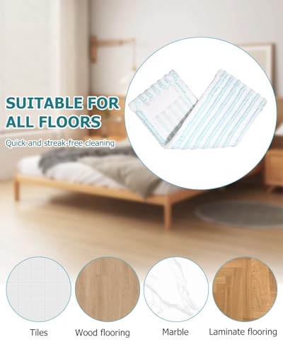 4 Stück Wischbezug für Leifheit Profi XL Micro Duo/Profi XL Cotton Plus,Bodenwischer Ersatzbezug für Leifheit, Mikrofaser Putzlappen Flecken schnell entfernen für Alle Bodenarten (4)