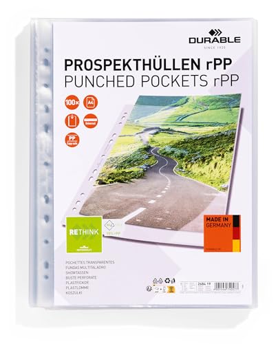 Durable Prospekthüllen A4 in Premiumqualität, Klarsichtfolien...