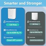 120 Pints Dehumidifier for Basements & Home (Covers 6200 Sq.Ft) | Smart Quiet Operated with Drain Hose and Water Tank,Auto Defrost ,24H Timer, Humidity Control for Garage and Large Room