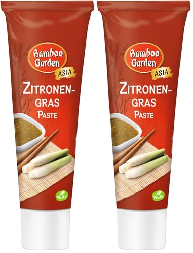 Bamboo Garden - Zitronengraspaste | Zum Würzen von Saucen und Dips | Wiederverschließbare Verpackung | Vegan | 45 g in der Tube (Packung mit 2)