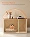 Feandrea Cat Litter Box Enclosure, Litter Box Furniture Hidden with Removable Divider, Indoor Cat House, End Table, 31.5 x 20.9 x 19.7 Inches, Honey Brown and Rustic White UPCL002P01