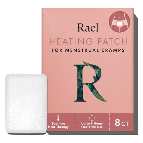 Rael Herbal Heating Patches, Period Cramps Relief, Heat Therapy, Ultra Thin Design, On The Go Size, for All Skin Types (8 Count)