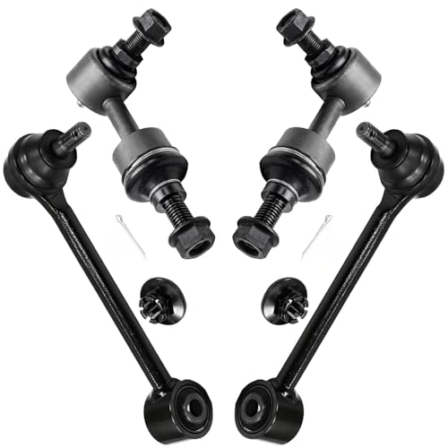Image of Detroit Axle - 4pc Rear Control Arms Kit for 2011-2015 Hyundai Sonata 2013-2017 Azera 2011-2016 Kia Optima 2 Upper Forward Control Arms w /Ball Joints 2 Sway Bar End Links 2014 Replacement