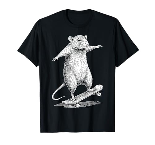 Skater Skateboarder Rat Funny Animal Skateboard T-Shirt