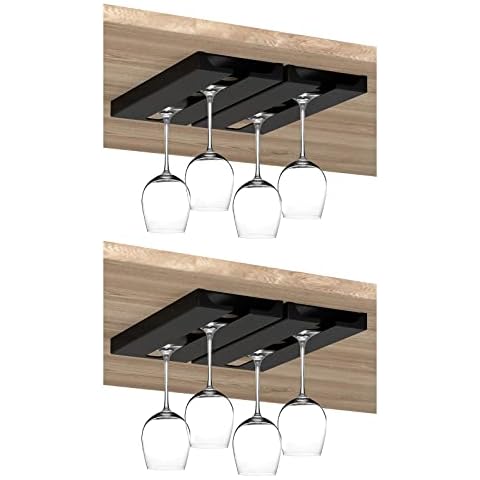 JYCRA 4 soportes para copas de vino de plástico sin perforaciones Cover