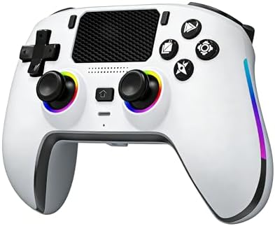 （15:30時点） プレステ5 コントローラー pc ゲームパッド Bluetooth 5.3 無線/有線接続 6軸ジャイロセンサー搭載 1000mAhバッテリー マクロ機能 ホール効果スティック 9色RGBライト ミュートボタン 無遅延 重力感応 3.5 mmオーディオポート 多機種対応 P5/P5 Slim/P5 Pro/PC/steam/Android/iOS/Macに対応 日本語取扱説明書付き