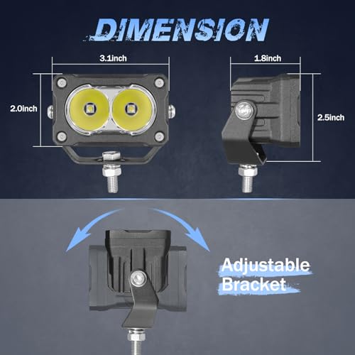 Image of LED Pods, 2Pcs 40W 3 Inch Driving Lights Off Road Spot Lights Small LED Fog Light Pods Reverse Bumper Light for Truck Motorcycle UTV ATV Boat Surron