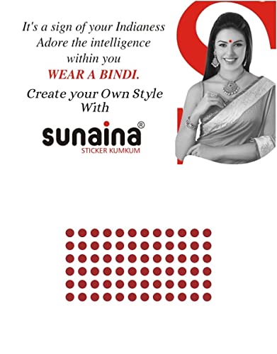 Image of Sunaina New Gold Sticker Kumkum Forehead Round Bindis Velvet Pottu /Bindi Box With 15 Cards /Flaps For Women & Girls (GM008, Maroon)