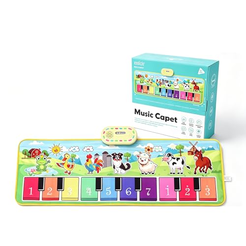 Toddler Toys Farm Animals Piano Mat, Baby Musical Floor Carpet Play mat for Kids,Sensory Educational Learning Dancing Keyboard,Touch Blanket Xmas Christmas Birthday Gift for 1-5 Year Old Girl boy