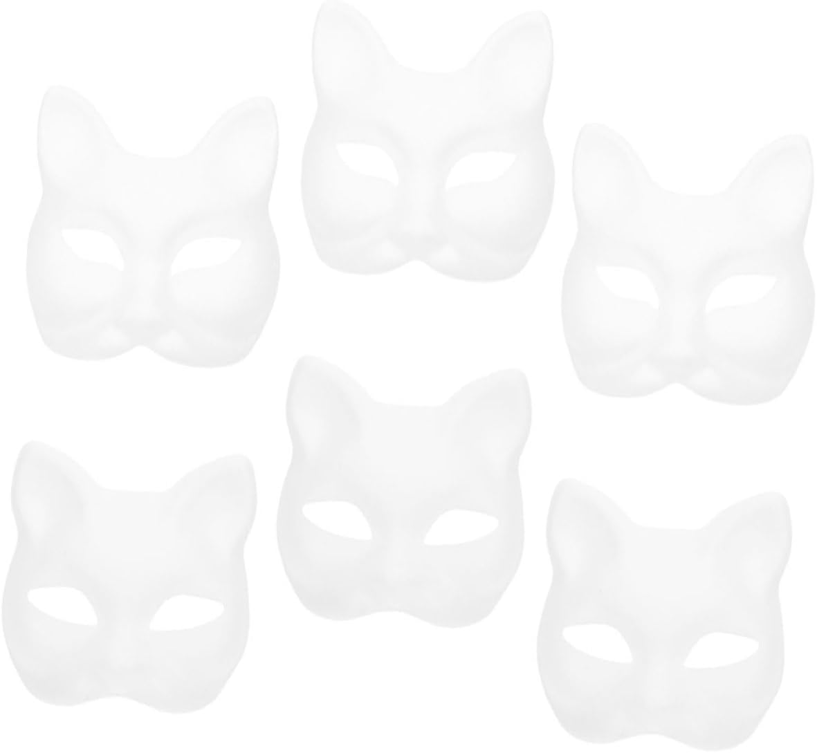 PRETYZOOM 6Pcs Blank Mask Blank Hand Painted Mask Blank DIY Masks Mask For Masquerade Party Prom Mask Halloween Costumes Halloween Decor Dress For Kids Paper Cosplay White Men And Women