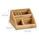 Relaxdays Schreibtisch Organizer Bambus, Stiftehalter Holz, Stiftebox Schreibtisch, Büro, HxBxT: 9 x 13 x 16 cm, natur