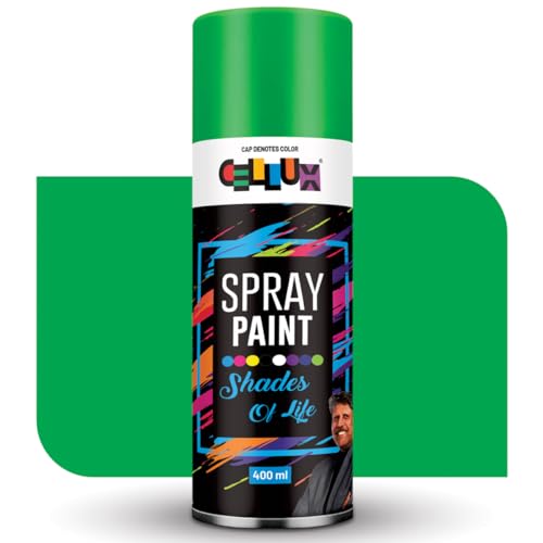 Image of Cellux 2X Ultra Cover Fresh Green Spray Paint | DIY Quick Drying with Premium Gloss Finish for Metal Wood Wall & other Surfaces - 400 ML