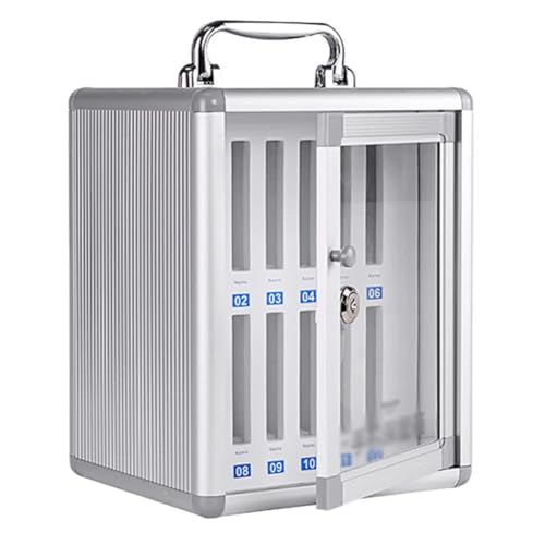 Armadietto Porta cellulari in Lega di Alluminio con 12/24/36/48/60 Scomparti, Cassetta di Sicurezza con Serratura e Maniglia per cellulari, Ideale per scuole e aule (-B, 24 Scomparti)