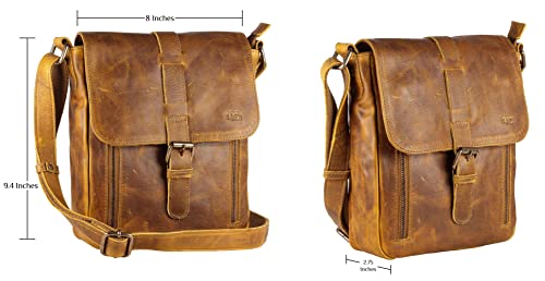 Image of Genuine Leather Crossbody Purse and Handbags - Crossover Bag Over the Shoulder