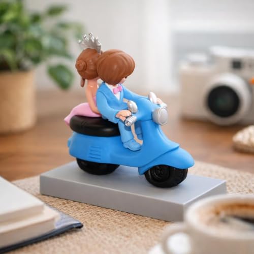 Image of CraftVatika Valentines Day Gift for Husband Wife Girlfriend Boyfriend, Valentine Love Couple on Scooter Ride Statue Showpiece Home Decorative Items for Tabletop, Room Office Decor Bedroom Items