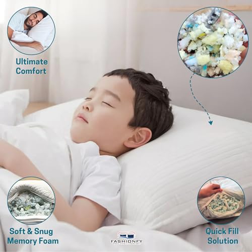 حشوة بديلة من الفوم المبشور لسرير الكلاب ووسائد الاريكة ووسائد السرير | رقائق فوم جيدة التهوية، فتات رغوة الذاكرة المبشورة لاعادة التعبئة ووسائد الكرسي (مزيج 15 كجم) من فاشون فاي