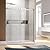 UKD01 56 to 60 in. W x 76 in. H Double Sliding Frameless Shower Doors - Stainless Steel 3/8" (10mm) Certified Tempered Glass 60x76-CH