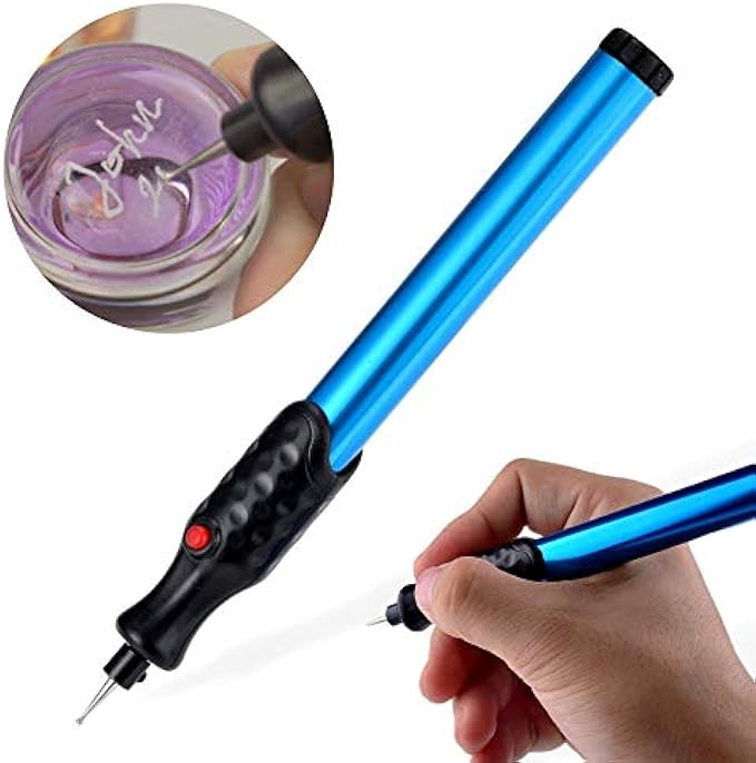 The Original Easy Etcher - Includes 10 Stencils - Portable Precision Engraving Pen - DIY Engraving Tool - Electric Engraving Etcher Craft Graffiti - Jewelry, Metal, Glass, Leather, Wood Carving Tools