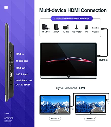 14 Inch 4K Android Portable Car Tv Headrest Monitor Tablet For Car Back Seat, Support Phone Wireless Mirror Llink Touch Screen,With Wifi/Bluetooth/Hdmi/Usb/Av In/Fm/Airplay Video Player 2G+16G(2*Pcs) #TOP4