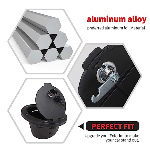Rt-Tcz Fuel Filler Door Locking Gas Tank Cap Cover Accessories For 2007-2017 Jeep Wrangler Jk & Unlimited Sport Rubicon Sahara,Locking Black #TOP2