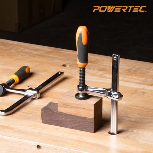 Image of POWERTEC Quick Screw Guide Rail Clamps for BOW XTENDER Fences, MFT Table, Track Saw Guide Rail System, 7 inch Capacity x 2-3 /8 inch Throat Depth, 400lbs Clamping Force (71409) (Pack of 20)