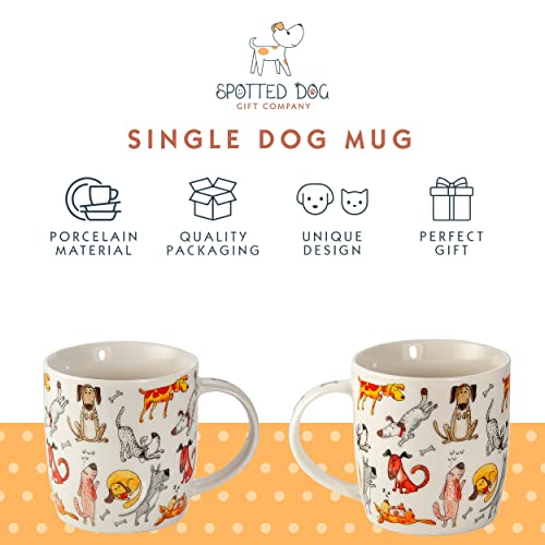 SPOTTED DOG GIFT COMPANY Koffiemok, Hond Mok voor Thee, Melk en Chocolade, Keramische Koffiekopje Enkele Mok voor Koude/Warme Dranken, Magnetron- en Vaatwasserbestendig 350 ml (Funny Dogs) - Afbeelding 3
