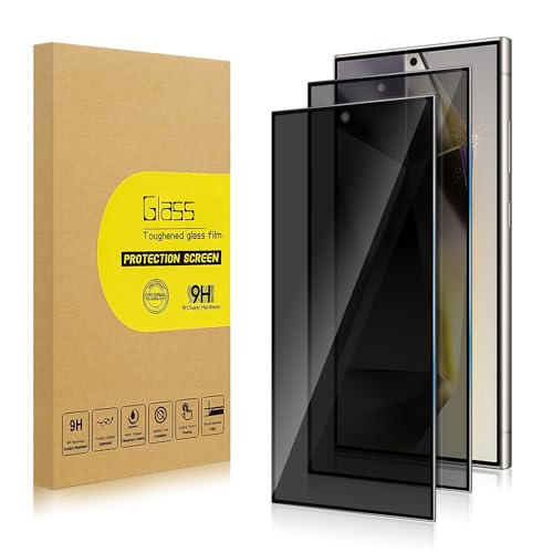 Lokyoo 2 Pack Privacy Screen Protector for Samsung Galaxy S24 Ultra[Anti-Spy Tempered Glass] [Fingerprint Unlock Support] Anti-Scratch Bubble-Free Easy Install 9H Protective Glass for S24 Ultra