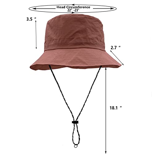 Image of woogwin Waterproof Bucket Rain Hat with Chin Strap Quick Dry Packable Boonie Sun Hat Safari Hat UV Protection