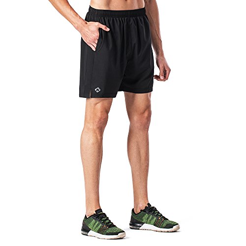 NAVISKIN Men's 5 inch Running Shorts Lightweight Quick Dry Workout Shorts Zipper Pocket2