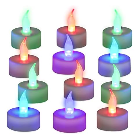 Relaxdays 12er Set LED Teelichter Farbwechsel Cover