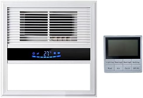 FLYINGFOX Exhaust Fan, Heater,Air Circulation and Light Combo, Bathroom Ceiling Heater, 2300-Watts, 200 CFM,12.2 * 12.2IN White