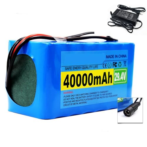 XSDAJSD Batería de Bicicleta eléctrica de 29,4 V, 29,4 V, 40 Ah, de Litio, para Motocicleta y Scooter, con Motor de 550 W, 350 W y 200 W.