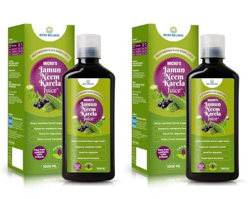Image of Jamun Neem Karela Juice | Herbal Juice for Blood Sugar Support & Metabolic Health | Supports Digestion & Immunity | No Synthetic Colour or Flavour | Ayurvedic Wellness Drink-1000ml X 2