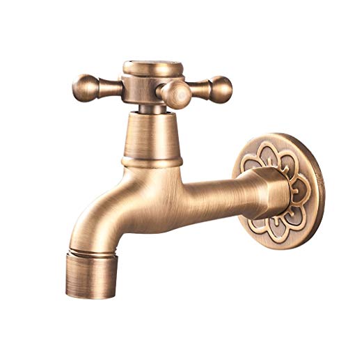 OWOHYG Grifo de Cobre Antiguo Europeo, Grifo de una Sola manija con válvula de Apertura rápida para baño, fregona Larga y fría para Piscina, día de conmemoración