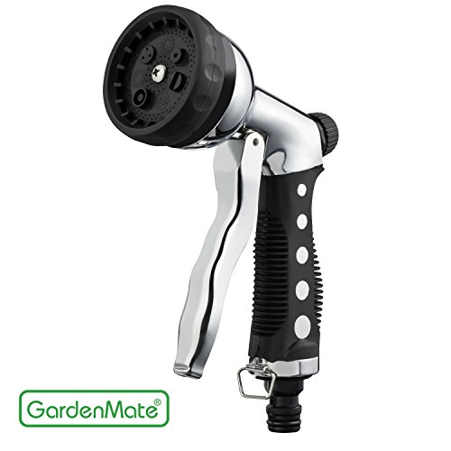 Preisvergleich Produktbild GardenMate® Gartenbrause Handbrause aus verchromtem Metall mit 7 Funktionen - massive Ausführung