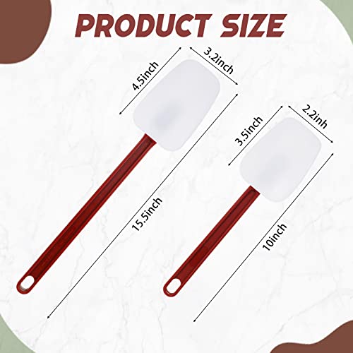 Meekoo 2 Pcs Silicone Spoon Spatula 16'' 10'' High Heat Resistant Commercial Spatulas Heavy Duty Spatula Rubber Silicone Scraper Spatula For Kitchen Cooking Baking Mixing #TOP1
