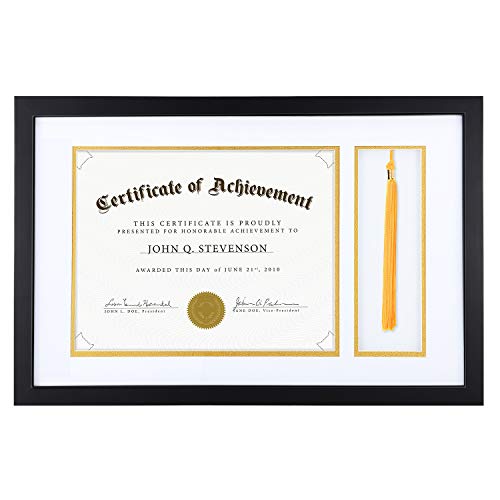 ONE WALL Diploma Tassel Shadow Box 11.2x17.8 Inch Frame for 8.5x11 Certificate/Diploma/Graduation Document