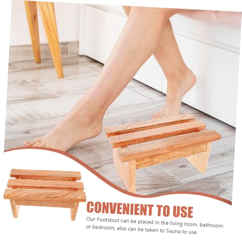 Tabouret en bois marron léger et antidérapant pour douche et sauna - 6