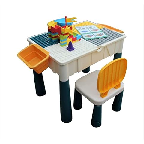 HH Home Hut Kids Table & Chair Desk Set Childrens Water Sand Activity Play & Build Bricks Included (2-4 Years) Cover