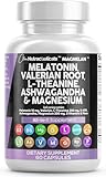 Clean Nutraceuticals Melatonin 10mg Valerian Root L Theanine 200mg Ashwagandha - Sleep Support for Women & Men with Magnesium Complex, Lemon Balm, Chamomile, & Passion Flower - 60 Caps