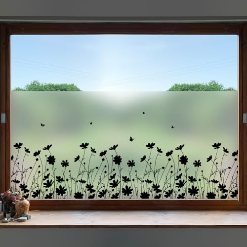 Película para ventana decorativa negra mate 17.5 x 78.7 in miniatura 1
