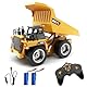 fisca Ferngesteuerter Muldenkipper 2.4Ghz RC Truck 9 Kanal 4WD Mine Baufahrzeug Spielzeug mit LED Licht und Metallkabine für Kinder ab 5 6 7 8 9 Jahren