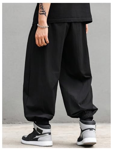 Verdusa Men's Drawstring Waist Harem Pants Casual Streetwear Baggy Joggers with Pockets2