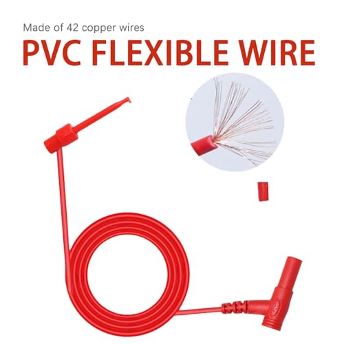 Image of Multimeter Test Leads Set, Red and Black, Silicone Insulated, Banana Plug to Alligator Clips