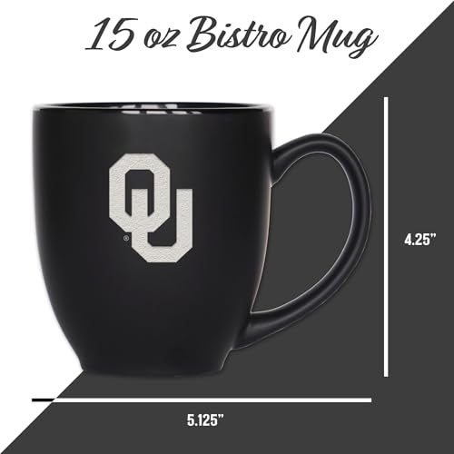 Image of Rico Industries NCAA Primary 15-Oz Personalized Matte Black Bistro Mug - for Hot or Cold Drinks
